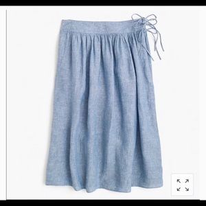Jcrew linen midi skirt